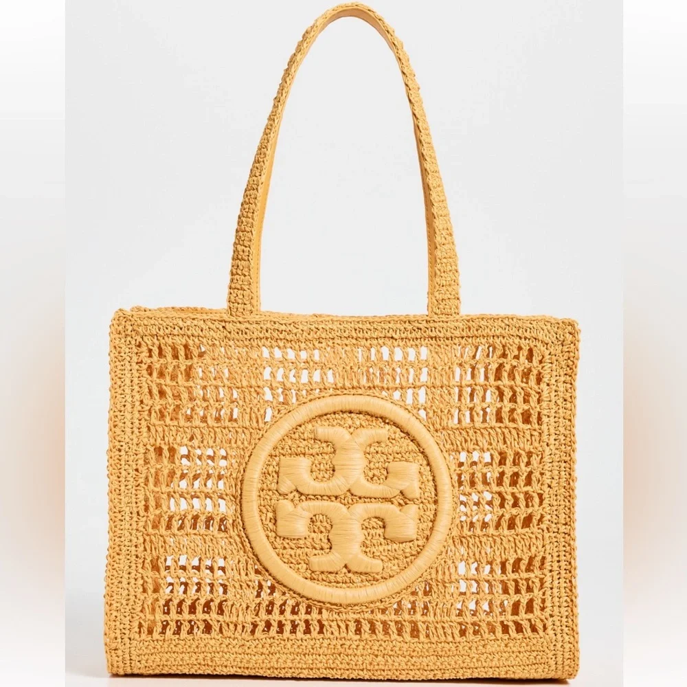 Tory Burch Hand Crochet Small Tote In Peachy